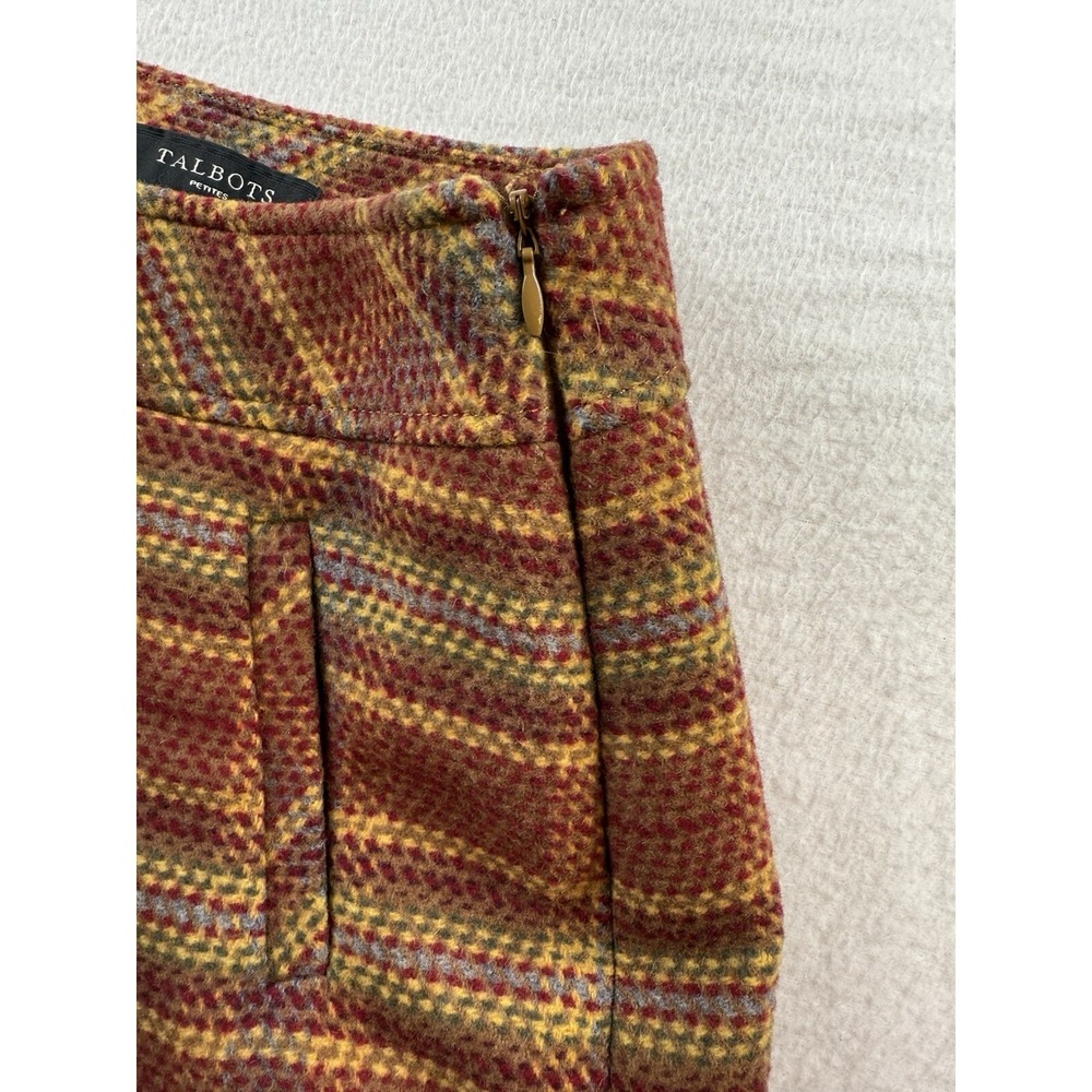Talbots Womens Petite 2P Wool Blend Plaid Check Skirt - Picture 9 of 14